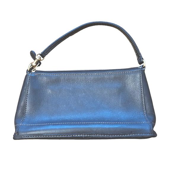 Coach Handbags - Coach 9311 Vintage Bleecker Demi Baguette Zip Top Black Leather Convertible